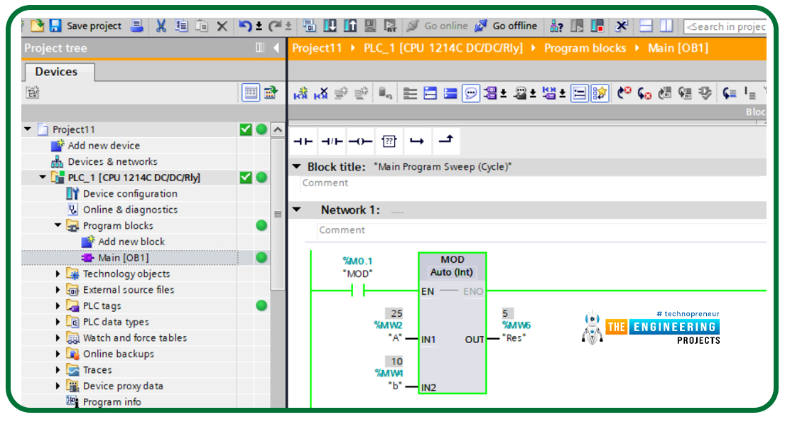 Mathematical Calculations in PLC, math operations in plc, Mathematical Calculations in ladder logic, addition in plc, subtraction in ladder logic, negation in plc, math operation in plc simulator