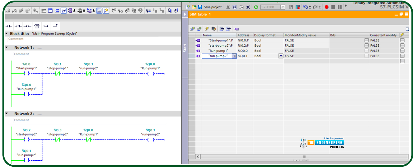 interlock in ladder logic programming, What is interlock, types of interlock, Logical interlock in ladder logic programming, interlock in plc, interlocking plc simulation, interlocking in ladder logic