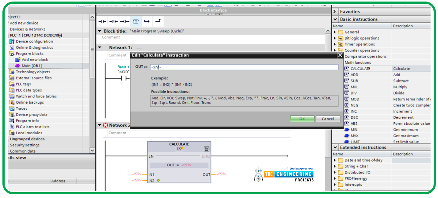 Mathematical Calculations in PLC, math operations in plc, Mathematical Calculations in ladder logic, addition in plc, subtraction in ladder logic, negation in plc, math operation in plc simulator