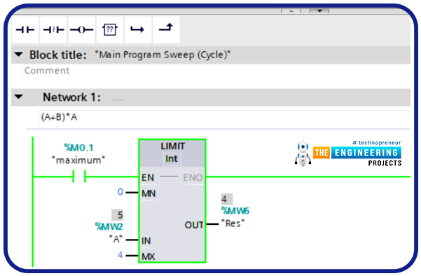 Mathematical Calculations in PLC, math operations in plc, Mathematical Calculations in ladder logic, addition in plc, subtraction in ladder logic, negation in plc, math operation in plc simulator