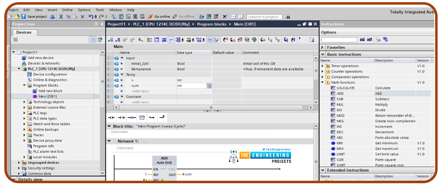 Mathematical Calculations in PLC, math operations in plc, Mathematical Calculations in ladder logic, addition in plc, subtraction in ladder logic, negation in plc, math operation in plc simulator