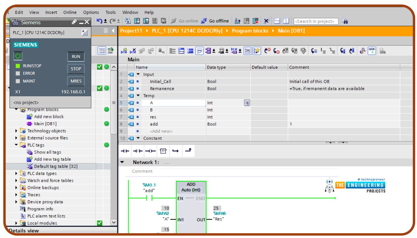 Mathematical Calculations in PLC, math operations in plc, Mathematical Calculations in ladder logic, addition in plc, subtraction in ladder logic, negation in plc, math operation in plc simulator