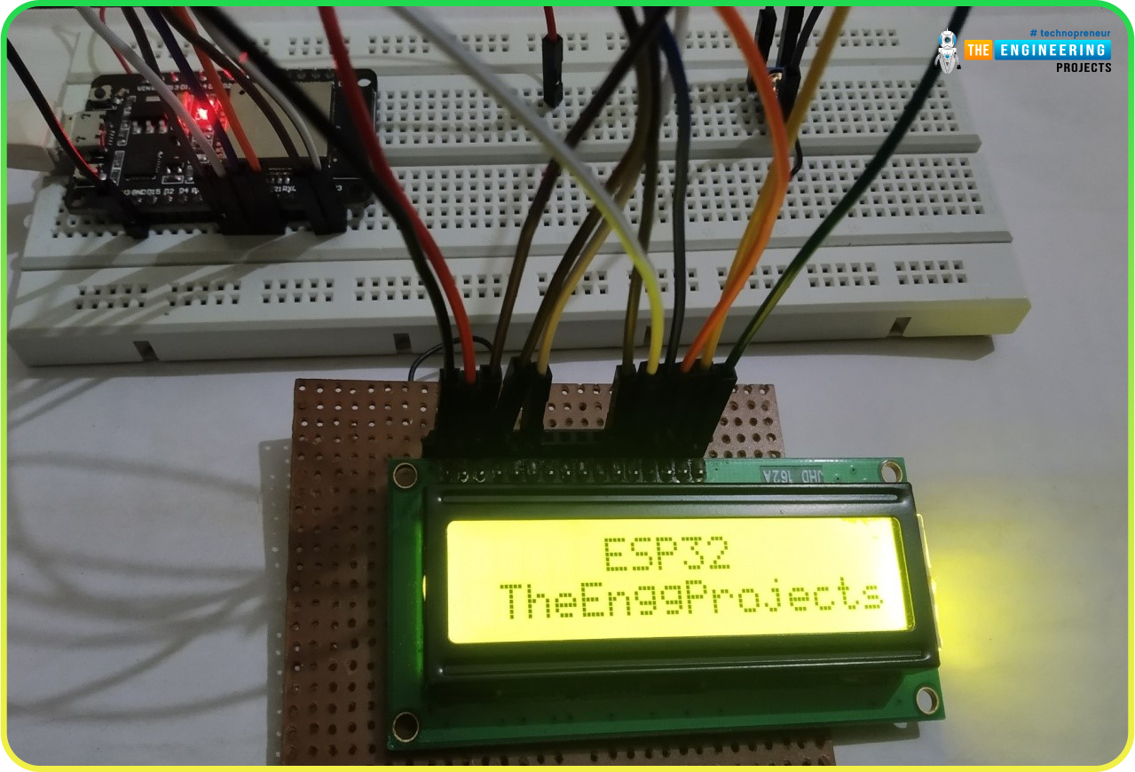 Interfacing 16x2 LCD with ESP32 Module - The Engineering Projects