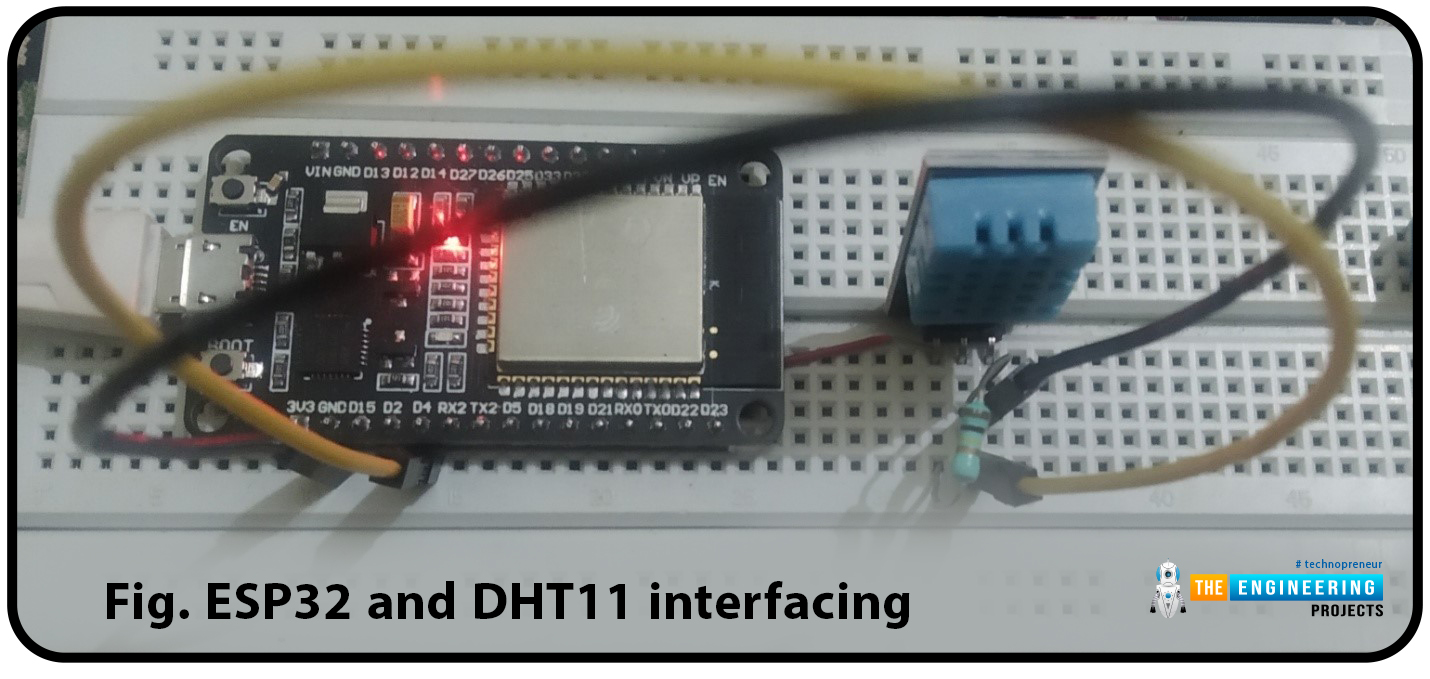 Interfacing DHT11 with ESP32, dht11 and esp32, esp32 dht11, dht11 esp32, uploading sensor on Web Server esp32, esp32 sensors dht11