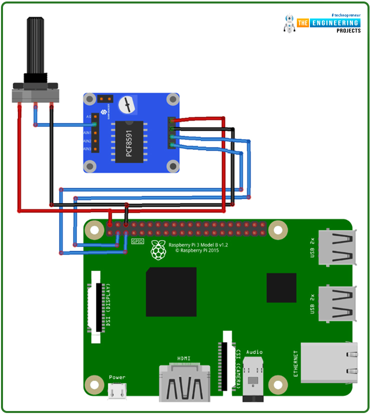 Interface PCF8591 with Raspberry Pi 4, ADC/DAC Analog Digital Converter Module with Raspberry Pi 4, PCF8591 with RPi4 Rpi4 with PCF8591, RPi4 PCF8591, PCF8591 RPi4, RPI4 ADC, Rpi4 DAC
