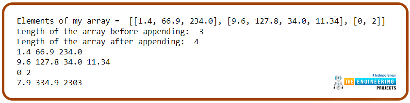 Multi Dimensional Arrays In Python The Engineering Projects 6074