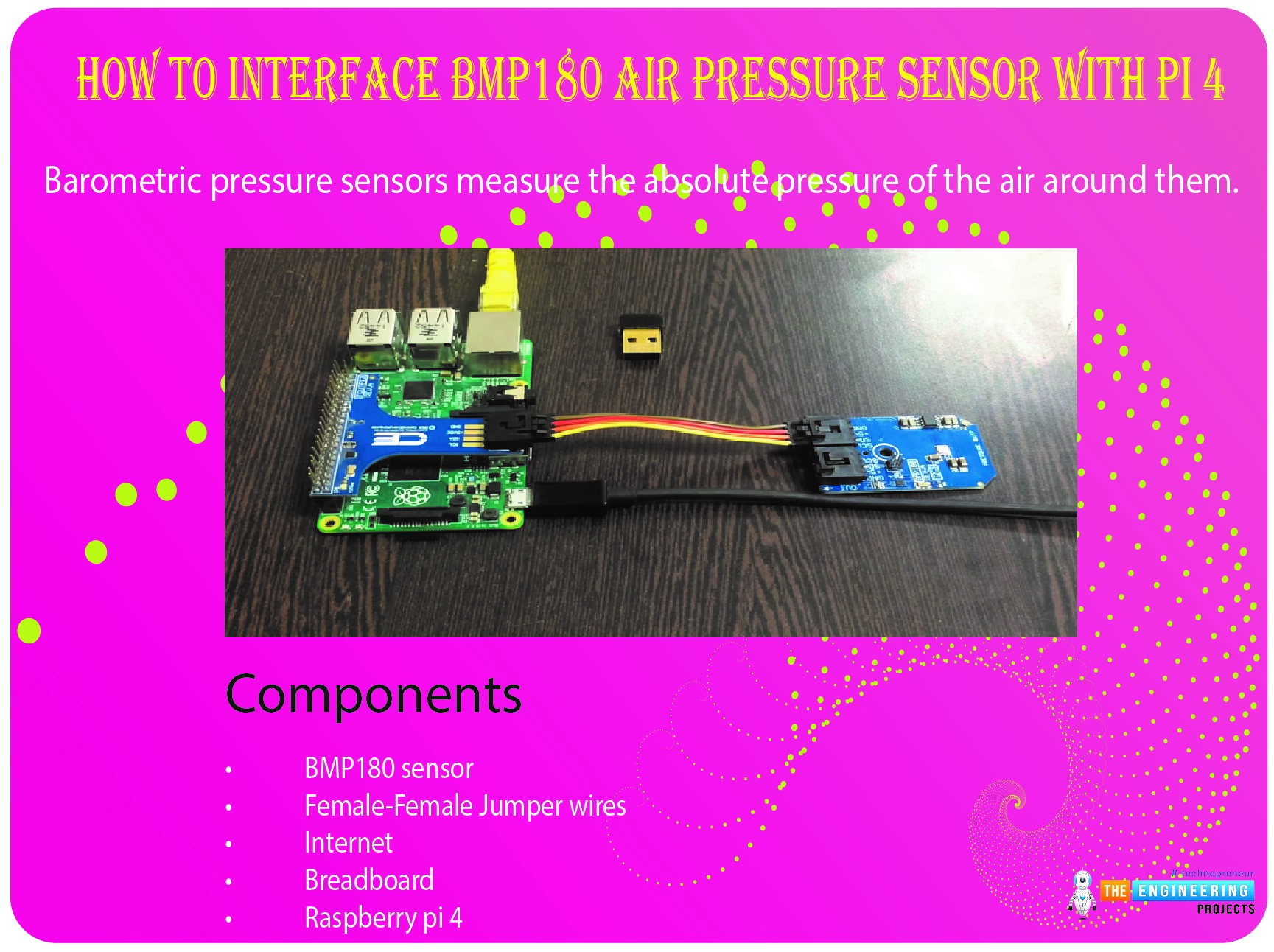 How to Interface BMP180 air pressure sensor with pi 4, bmp180 raspberry pi 4, raspberry pi 4 bmp180, bmp180 rpi4, rpi4 bmp180, air pressure sensor with raspberry pi 4, raspberry pi 4 air pressure sensor bmp180