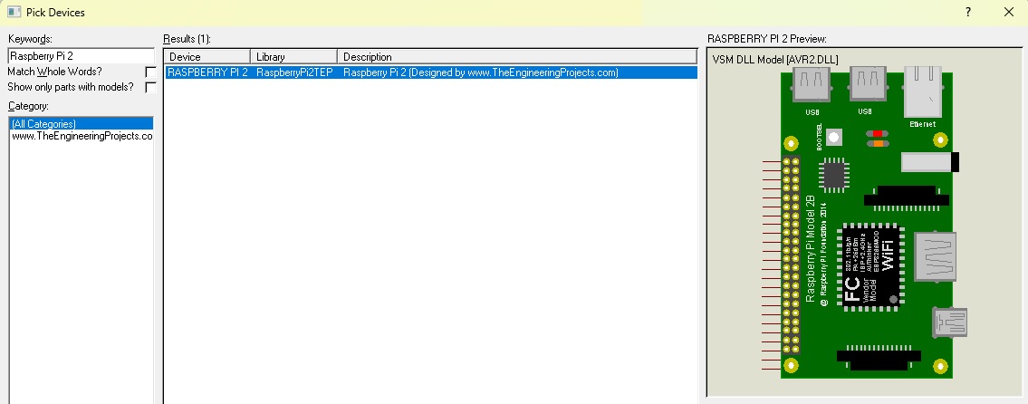 Raspberry Pi 2 Library for Proteus, Raspberry pi simulation, simulate raspberry pi, raspbery pi 2 in proteus, proteus raspberry pi