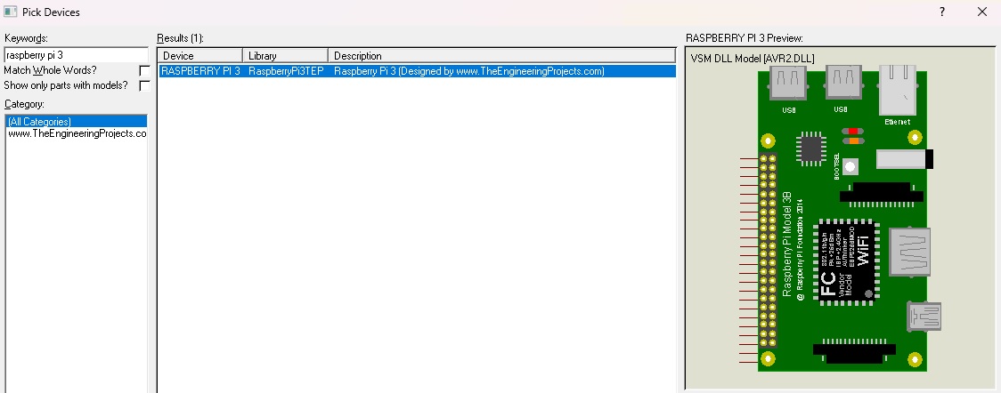 Raspberry Pi 3 Library For Proteus The Engineering Projects 