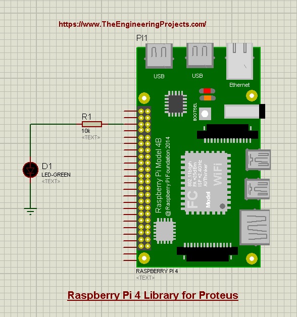 Raspberry Pi 4 Library for Proteus, RPi4 Proteus, Proteus RPi4, Raspberry Pi 4 simulation, simulation of raspberry pi 4, raspberry pi in proteus, simulate raspberry pi 4
