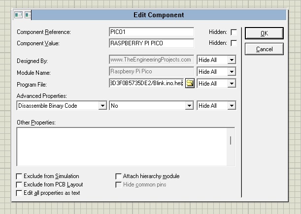 Raspberry Pi Pico Library for Proteus, Raspberry Pi Pico in Proteus, Pico Proteus, Proteus Pico, Raspberry Pi Pico simulation in Proteus, Simulation of Raspberry Pi Pico