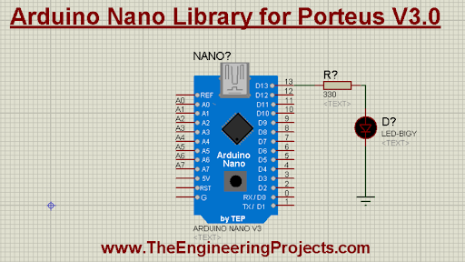 Arduino Nano Library for Proteus, arduino nano in proteus, arduino nano simulation, simulate arduino nano, arduino nano proteus