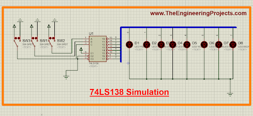 74LS138, 74LS138 Pinout, 3 to 8 Line Decoder, 74LS138 Datasheet, 74LS138 Working, 74LS138 Simulation