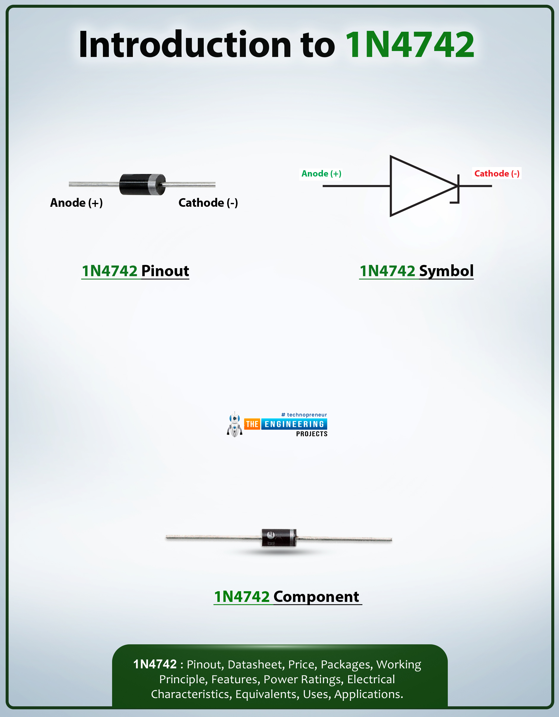 Introduction to 1n4742, 1n4742 pinout, 1n4742 features, 1n4742 applications