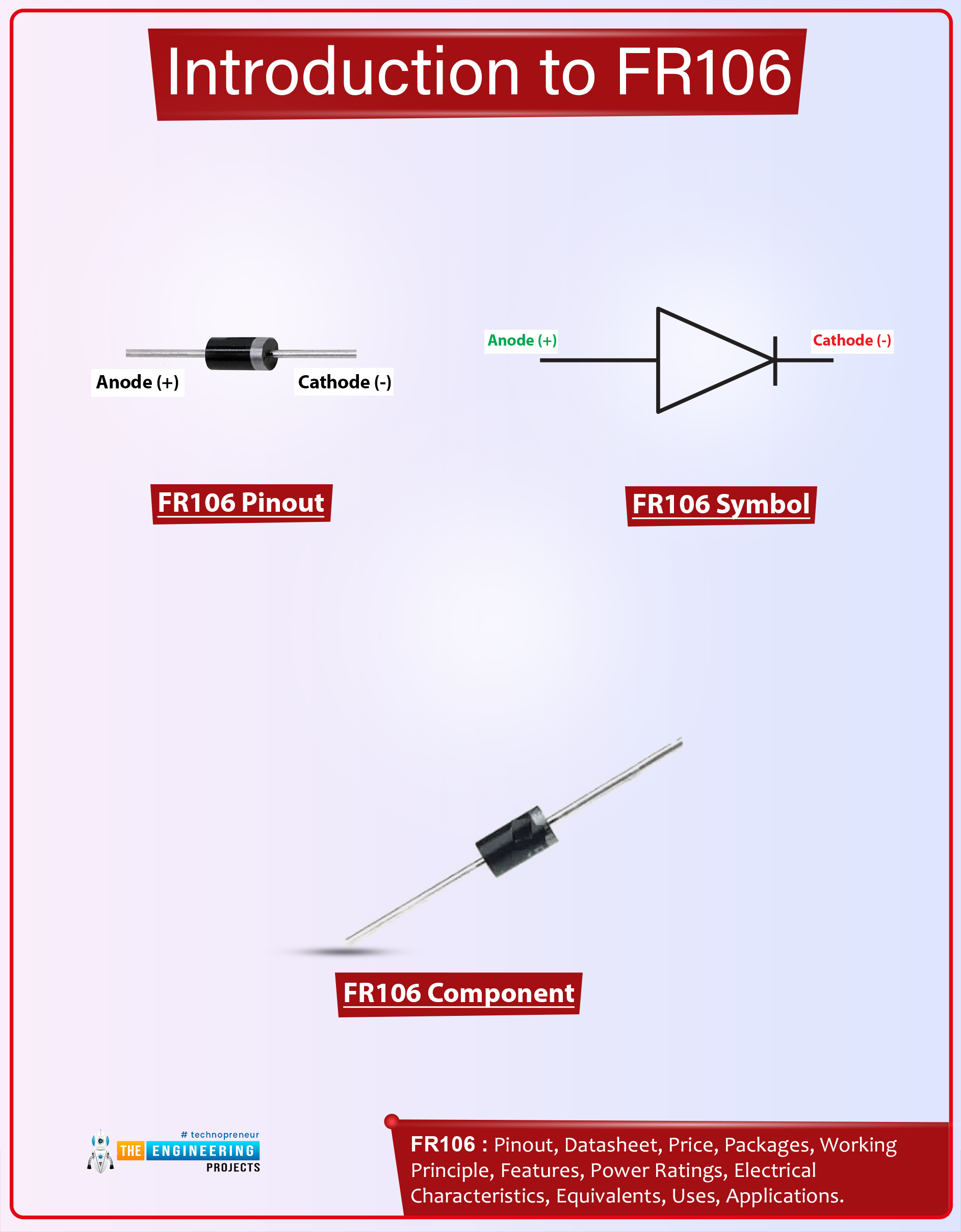 Introduction to fr106, fr106 pinout, fr106 power ratings, fr106 applications