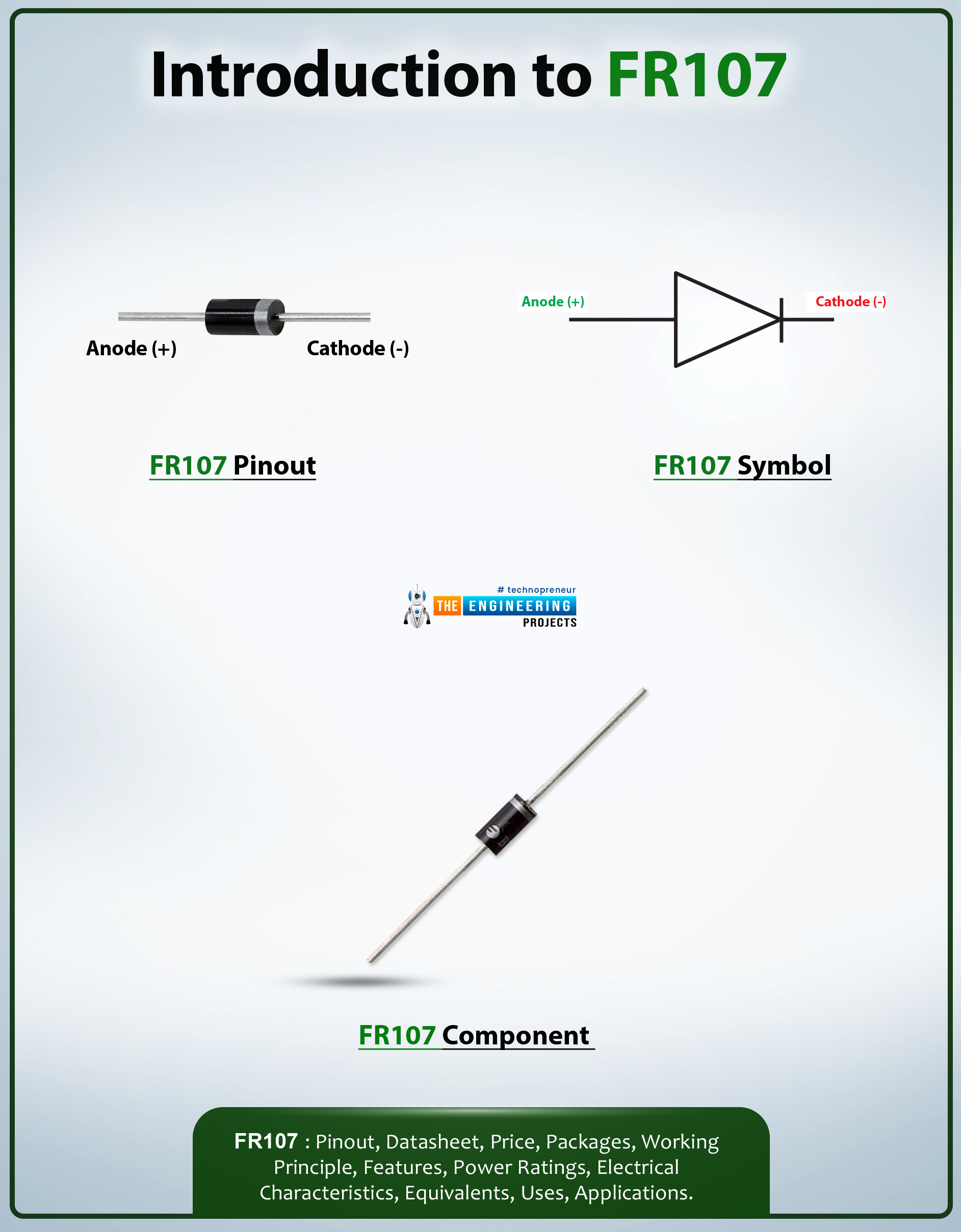 Introduction to fr107, fr107 pinout, fr107 power ratings, fr107 applications