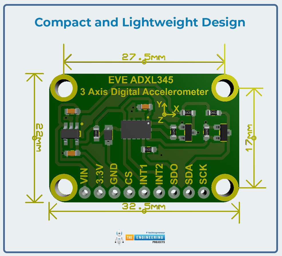 ADXL345 3-Axis Digital Accelerometer, ADXL345, ADXL345 Pinout, ADXL345 Specs, ADXL345 Features, ADXL345 Working, ADXL345 Applications