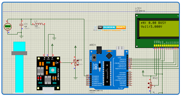 Interfacing of pH Sensor with Arduino, Proteus Simulation, ph sensor with arduino, arduino ph sensor