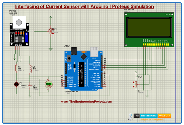 Interfacing of Current Sensor with Arduino, Proteus Simulation