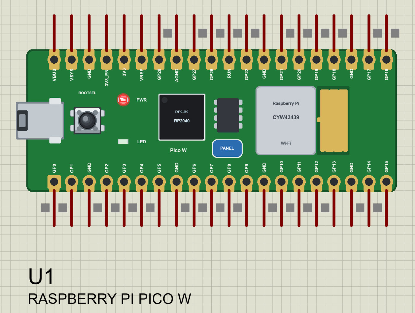 Raspberry Pi Pico W in Proteus joining the Wi-Fi in the demo