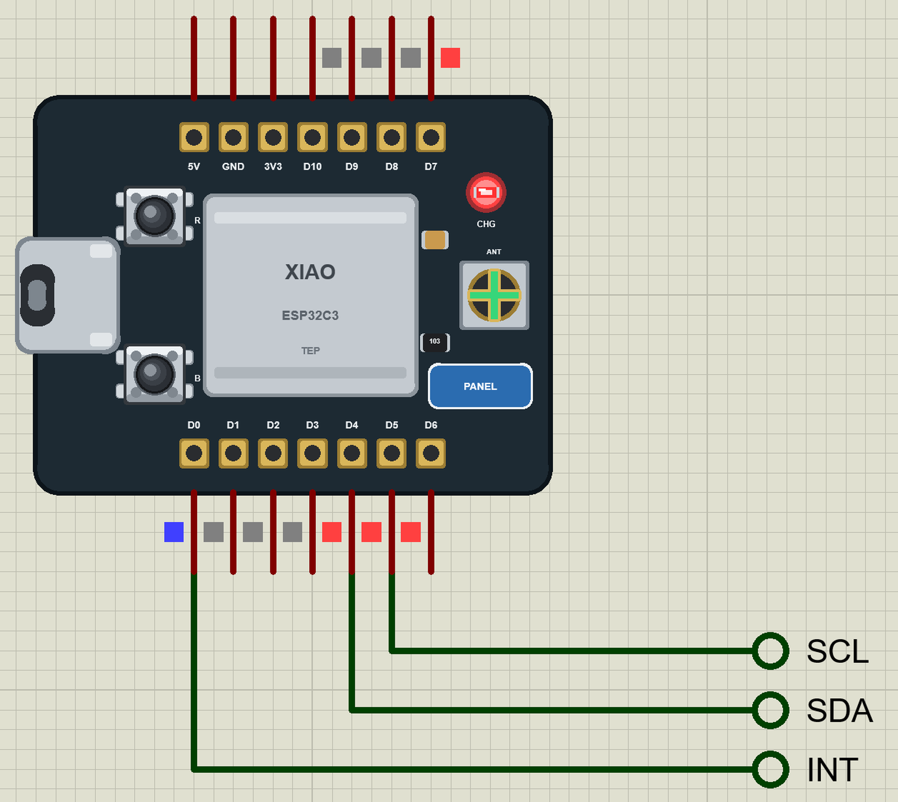 XIAO ESP32-C3 Library for Proteus: a fall detector with an ADXL345 on Wi-Fi