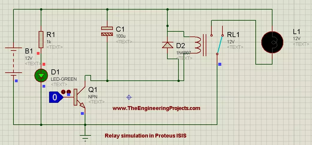 How to Control Relay in Proteus ISIS - The Engineering Projects