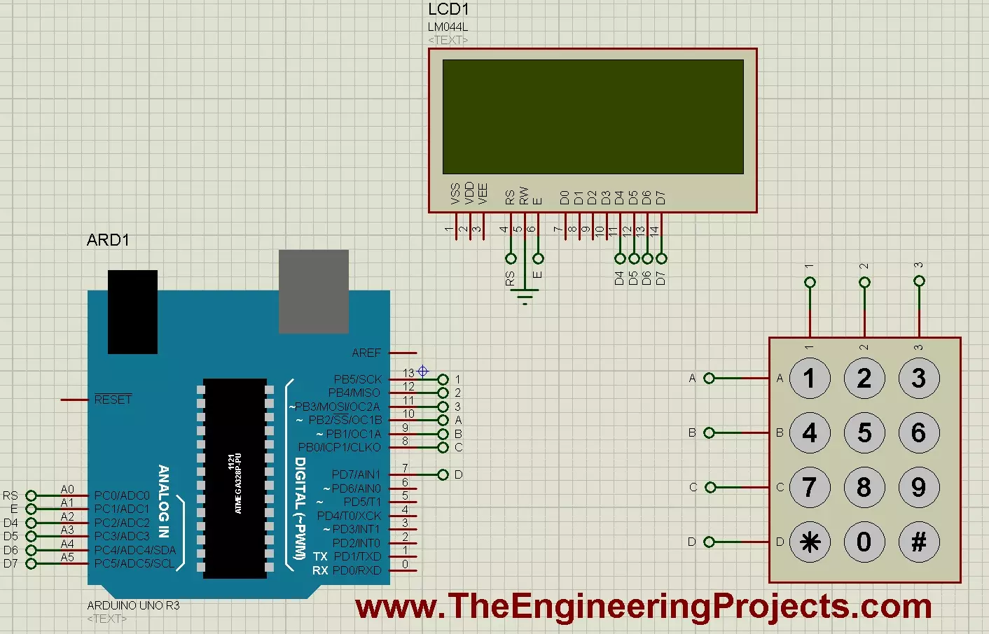 Arduino Uno with LCD and Keypad